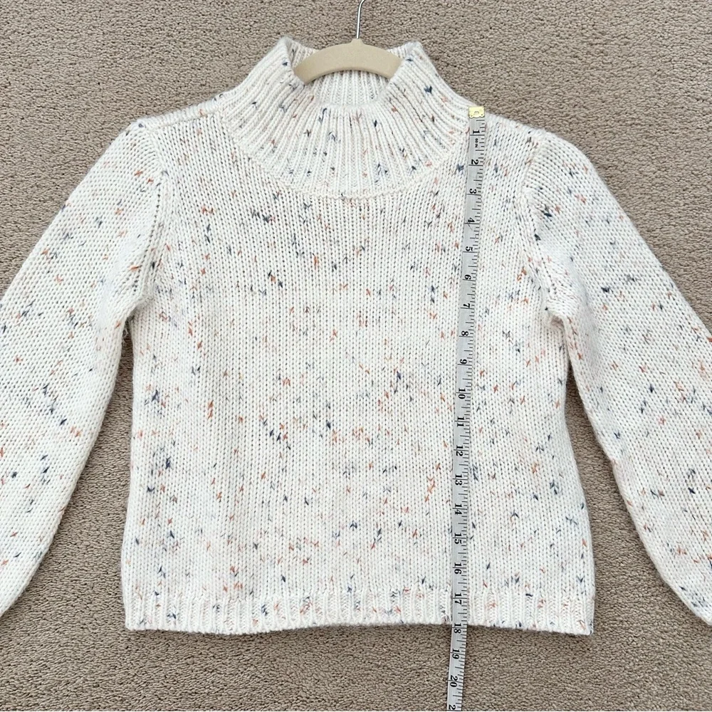 OshKosh B'gosh Girls Cream Confetti Speckled Knit Mockneck Sweater